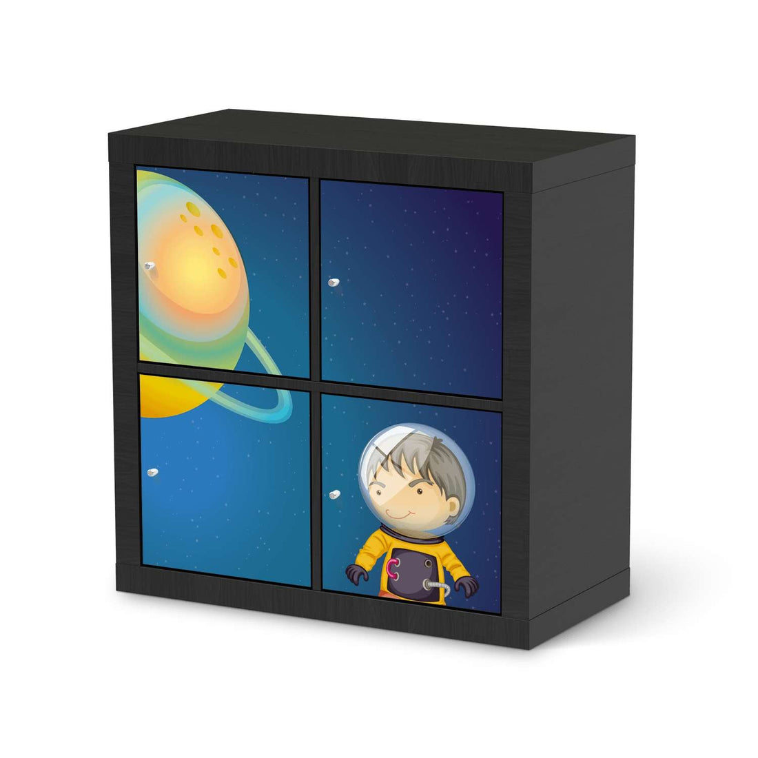 Klebefolie für Möbel Young Explorer - IKEA Kallax Regal 4 Türen - schwarz