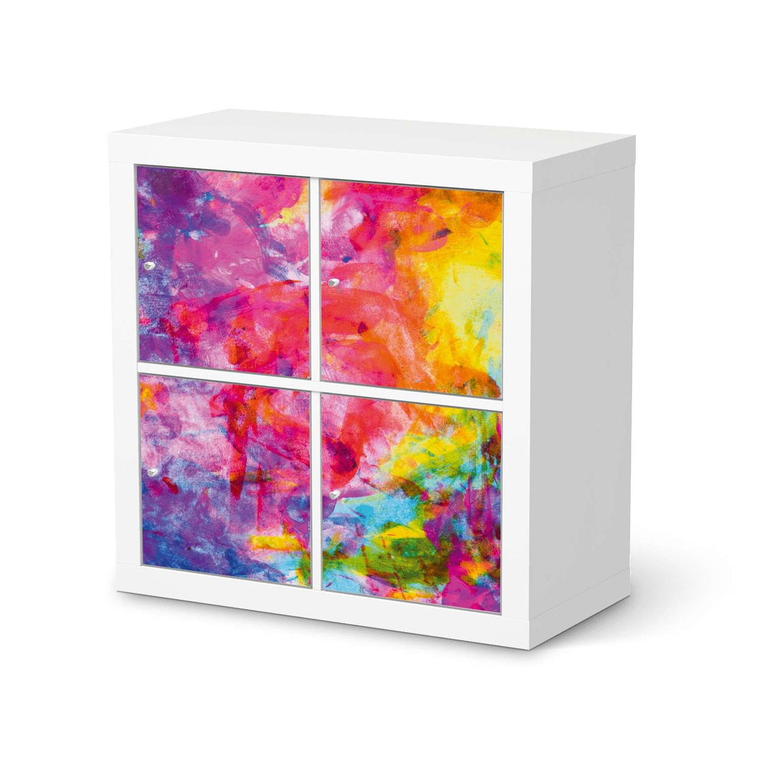Klebefolie für Möbel Abstract Watercolor - IKEA Kallax Regal 4 Türen  - weiss