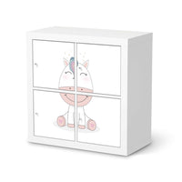Klebefolie für Möbel Baby Unicorn - IKEA Kallax Regal 4 Türen  - weiss