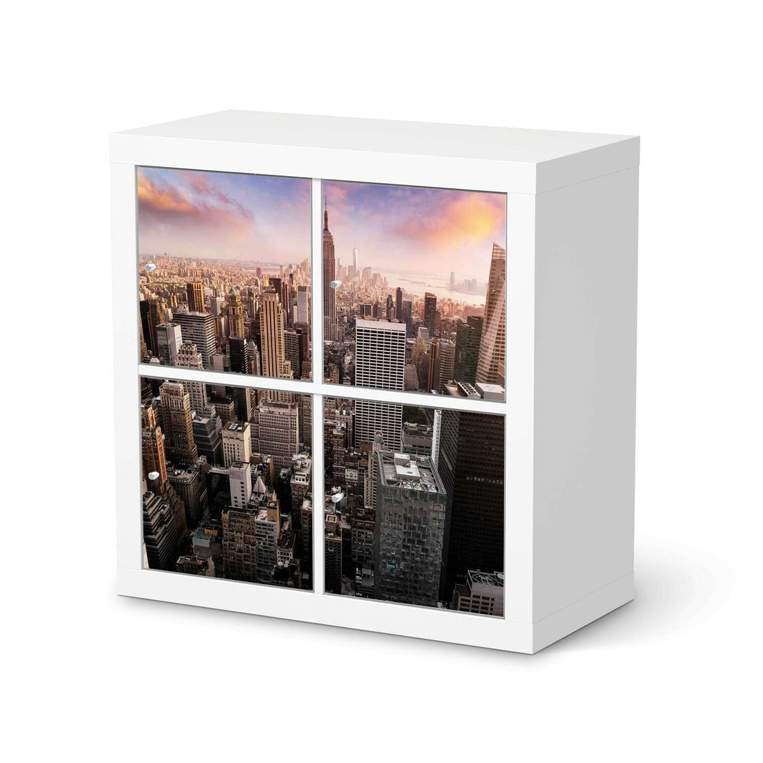 Klebefolie für Möbel Big Apple - IKEA Kallax Regal 4 Türen  - weiss