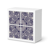 Klebefolie für Möbel Blue Mandala - IKEA Kallax Regal 4 Türen  - weiss