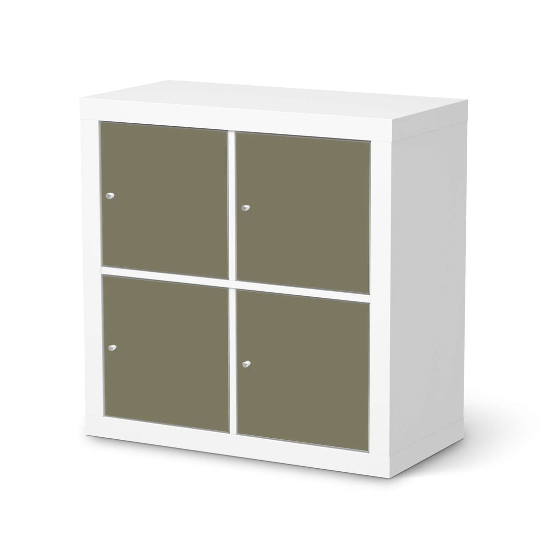 Klebefolie für Möbel Braungrau Light - IKEA Kallax Regal 4 Türen  - weiss