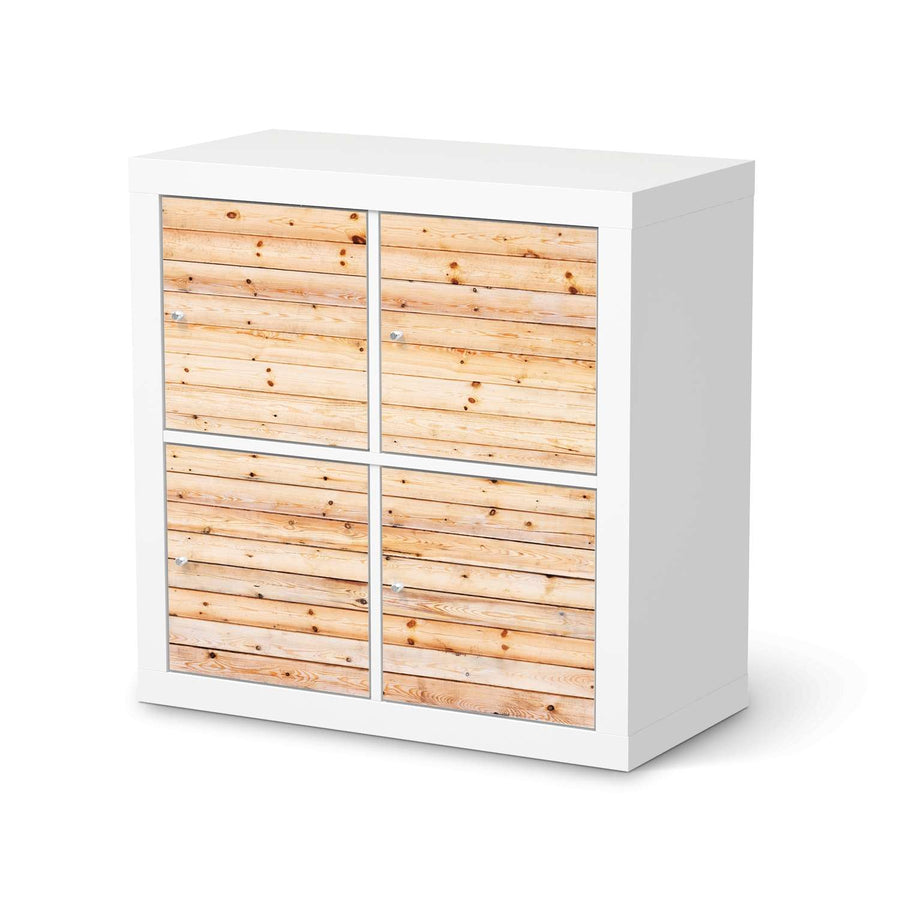 Klebefolie für Möbel Bright Planks - IKEA Kallax Regal 4 Türen  - weiss