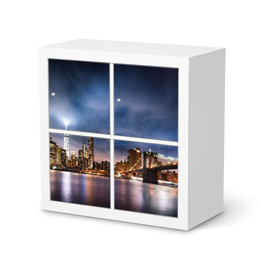 Klebefolie für Möbel Brooklyn Bridge - IKEA Kallax Regal 4 Türen  - weiss