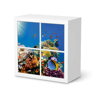 Klebefolie für Möbel Coral Reef - IKEA Kallax Regal 4 Türen  - weiss