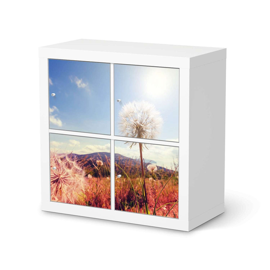 Klebefolie für Möbel Dandelion - IKEA Kallax Regal 4 Türen  - weiss