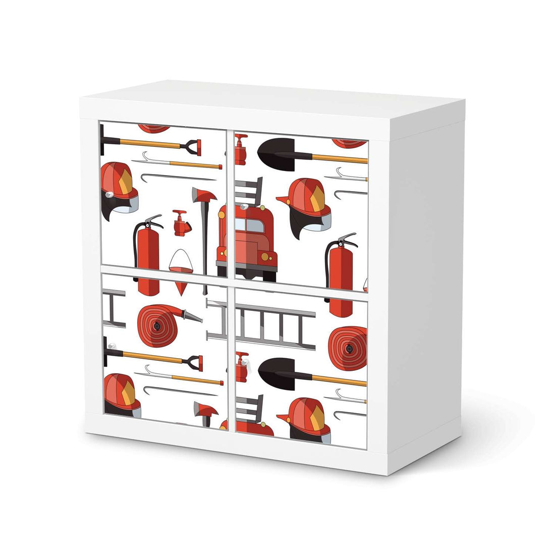 Klebefolie für Möbel Firefighter - IKEA Kallax Regal 4 Türen  - weiss
