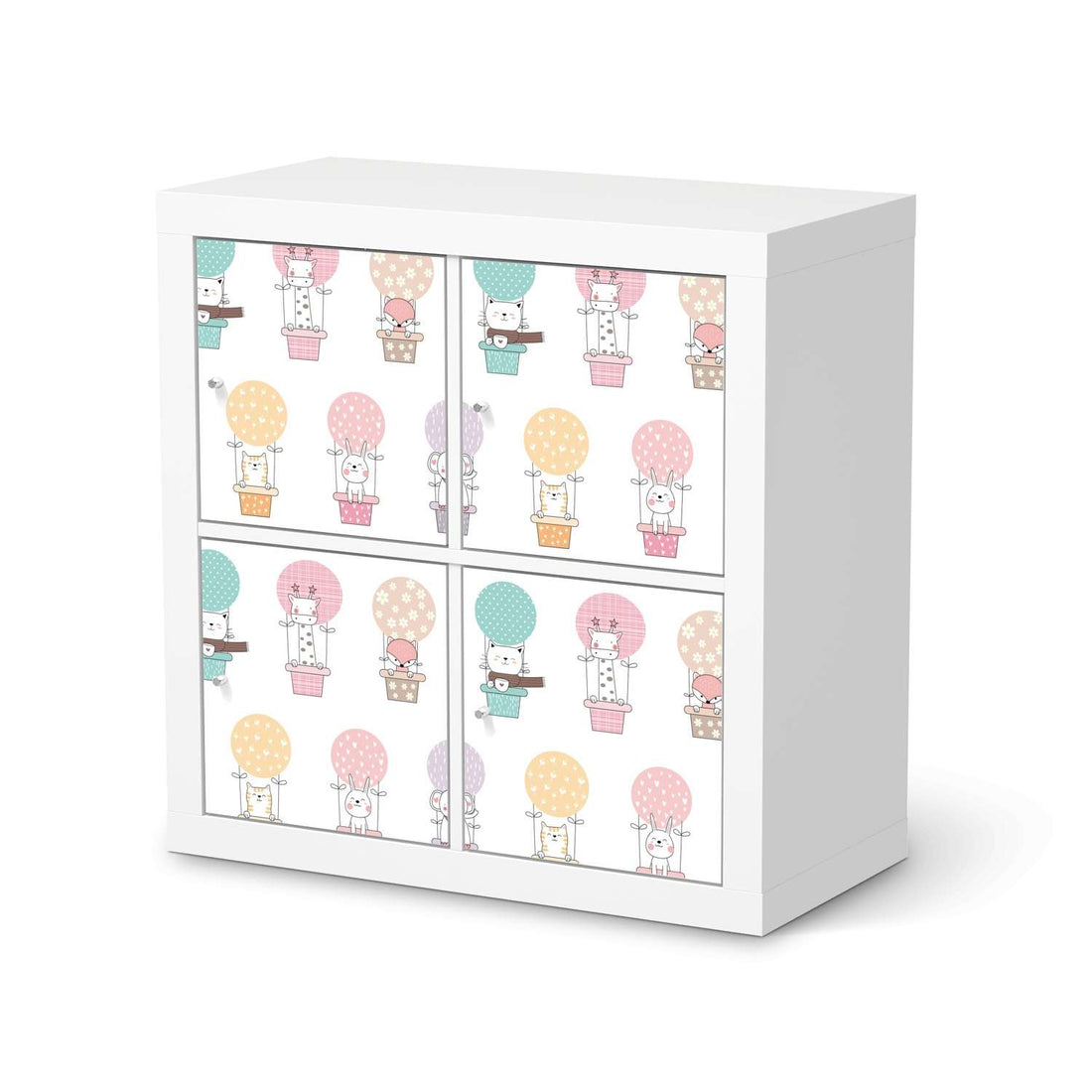 Klebefolie für Möbel Flying Animals - IKEA Kallax Regal 4 Türen  - weiss