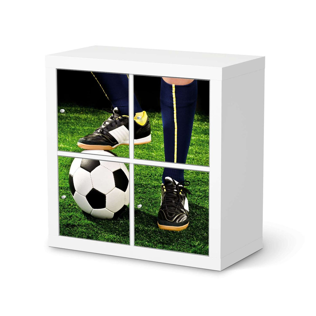 Klebefolie für Möbel Fussballstar - IKEA Kallax Regal 4 Türen  - weiss