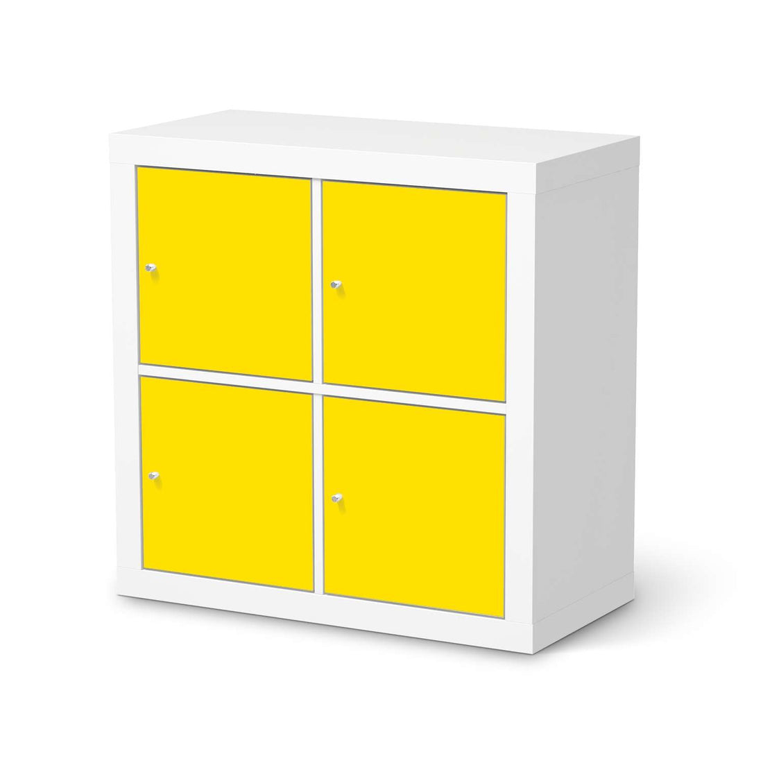 Klebefolie für Möbel Gelb Dark - IKEA Kallax Regal 4 Türen  - weiss