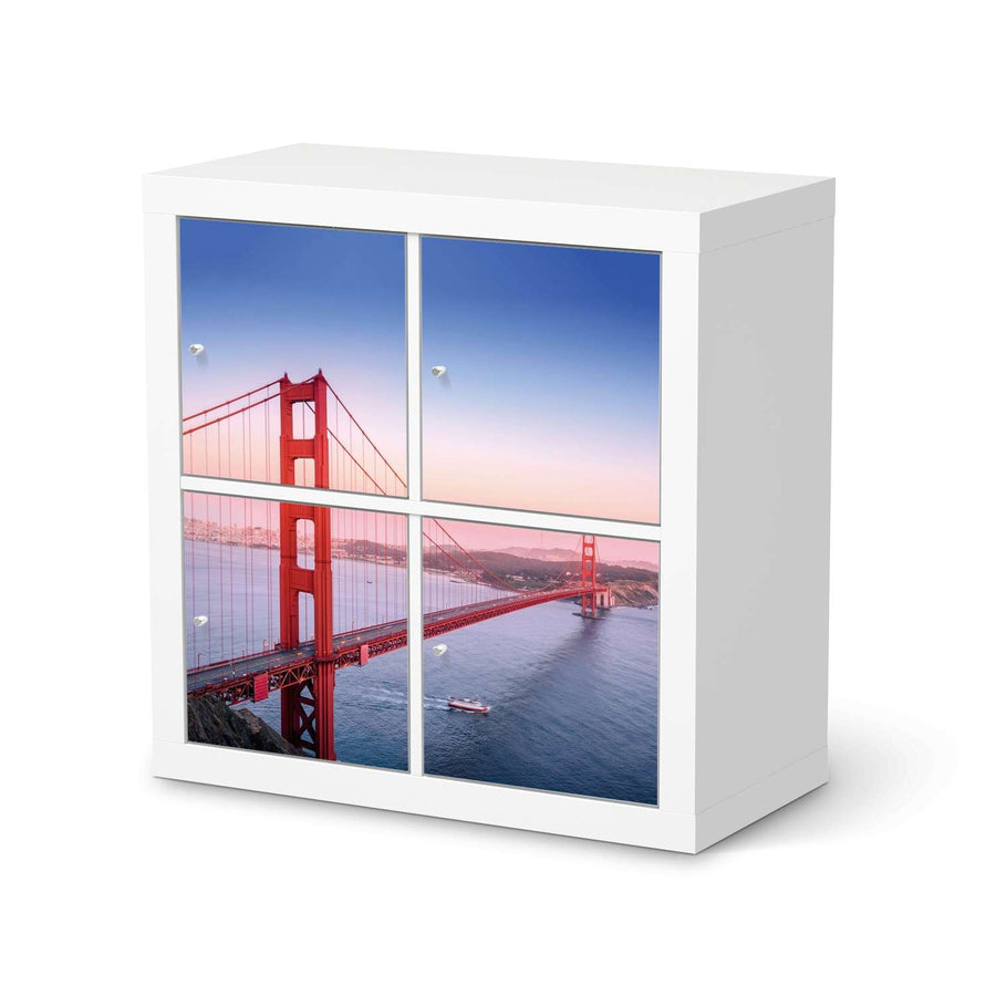 Klebefolie für Möbel Golden Gate - IKEA Kallax Regal 4 Türen  - weiss