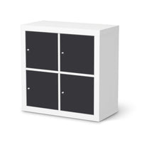 Klebefolie für Möbel Grau Dark - IKEA Kallax Regal 4 Türen  - weiss