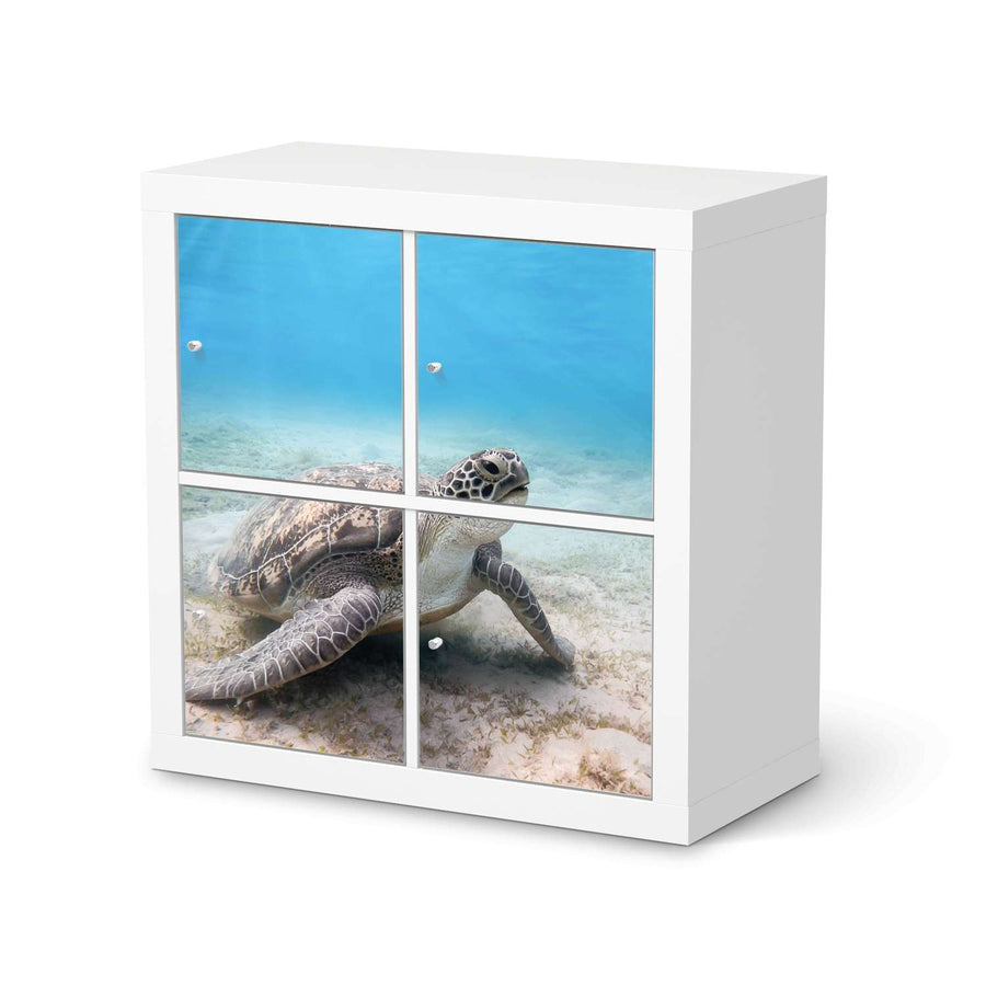 Klebefolie für Möbel Green Sea Turtle - IKEA Kallax Regal 4 Türen  - weiss