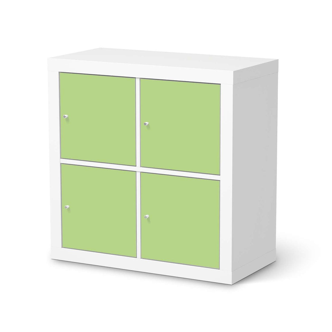 Klebefolie für Möbel Hellgrün Light - IKEA Kallax Regal 4 Türen  - weiss