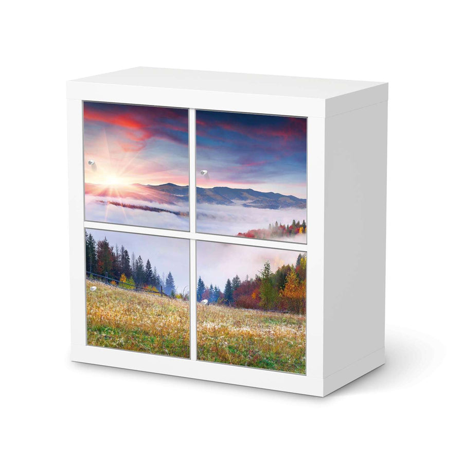Klebefolie für Möbel Herbstwald - IKEA Kallax Regal 4 Türen  - weiss