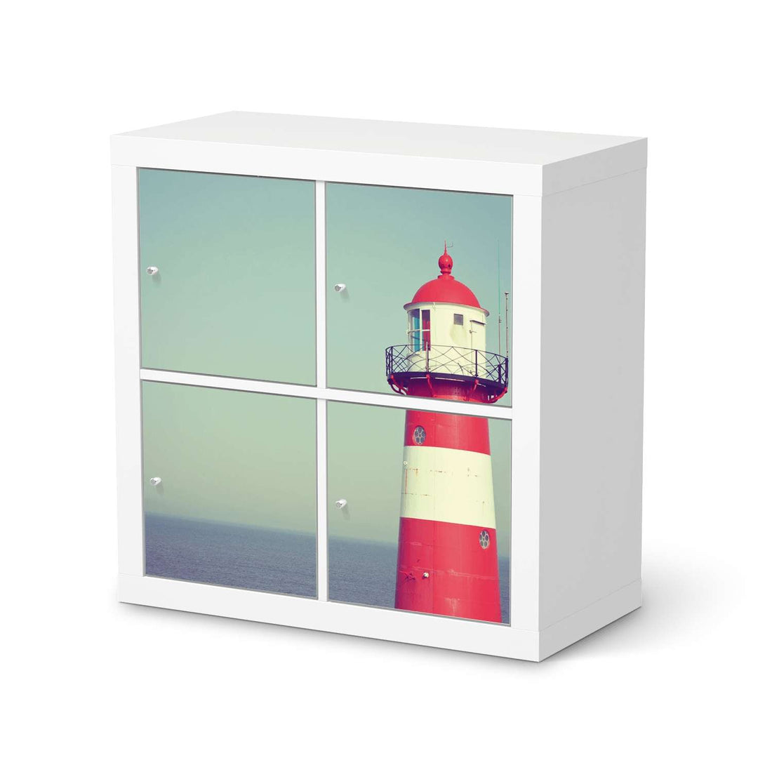 Klebefolie für Möbel Leuchtturm - IKEA Kallax Regal 4 Türen  - weiss