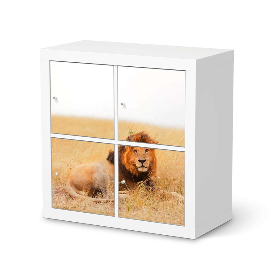 Klebefolie für Möbel Lion King - IKEA Kallax Regal 4 Türen  - weiss