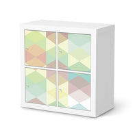 Klebefolie für Möbel Melitta Pastell Geometrie - IKEA Kallax Regal 4 Türen  - weiss