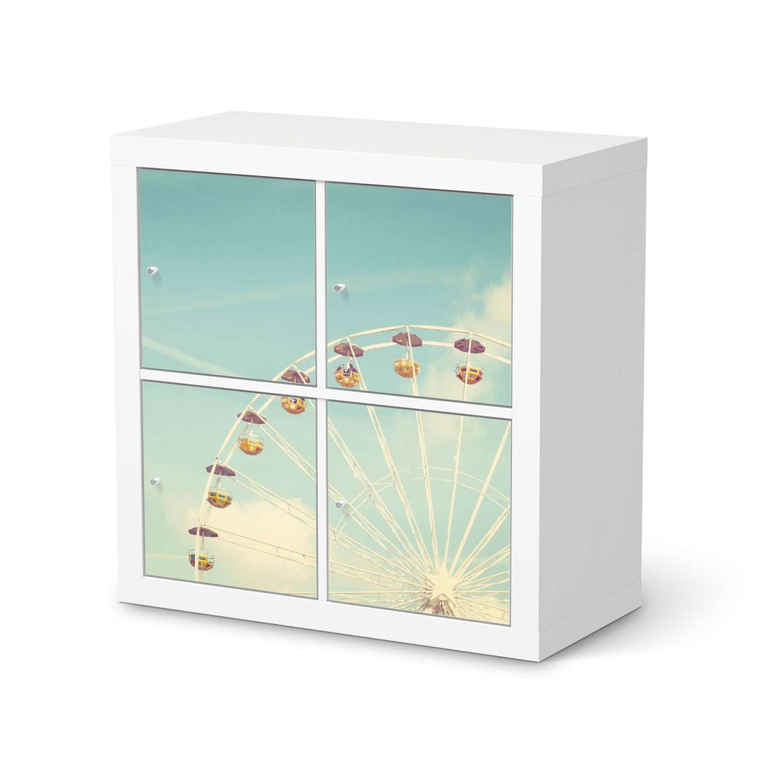Klebefolie für Möbel Merry go round - IKEA Kallax Regal 4 Türen  - weiss