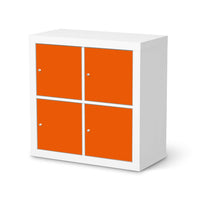 Klebefolie für Möbel Orange Dark - IKEA Kallax Regal 4 Türen  - weiss