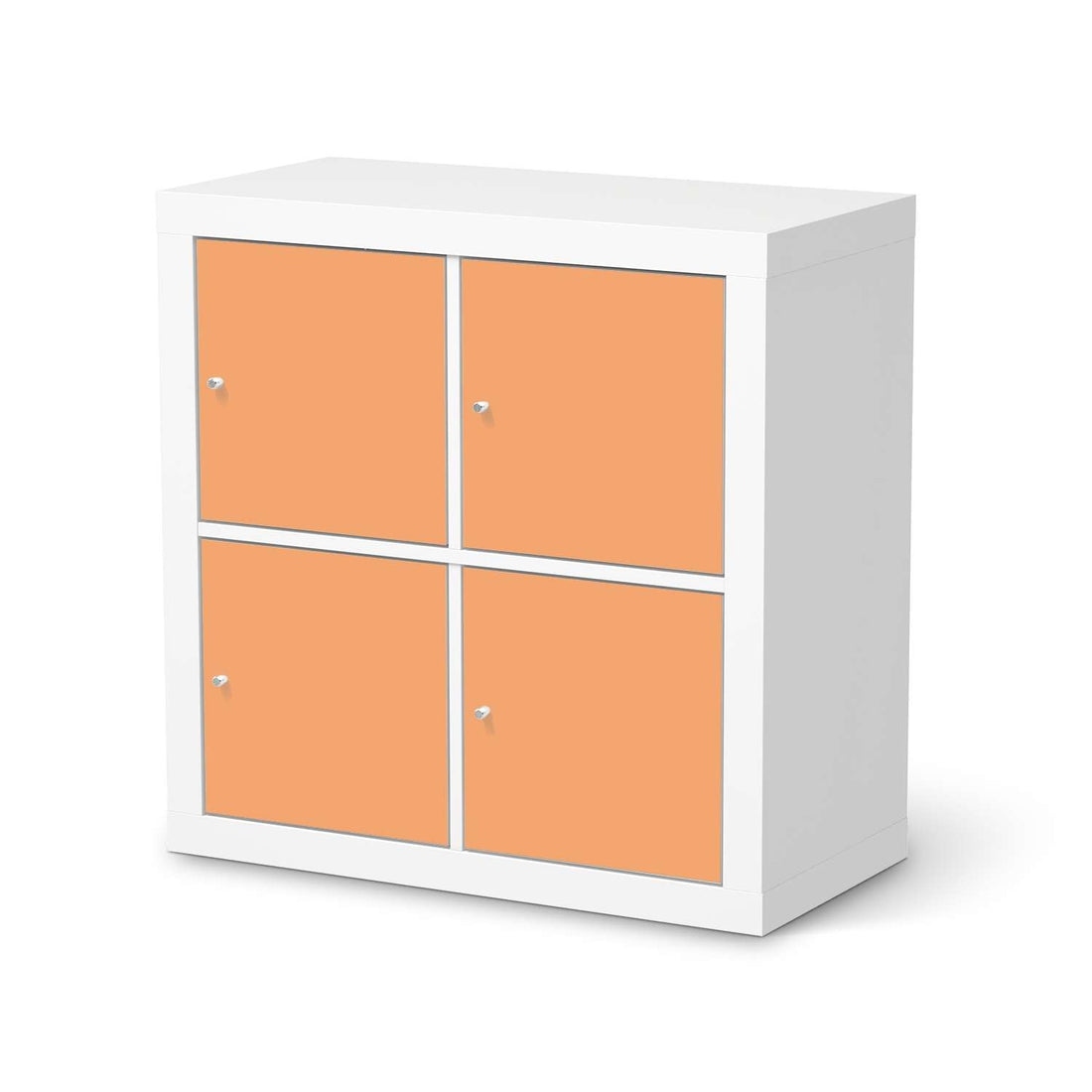 Klebefolie für Möbel Orange Light - IKEA Kallax Regal 4 Türen  - weiss