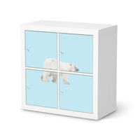 Klebefolie für Möbel Origami Polar Bear - IKEA Kallax Regal 4 Türen  - weiss