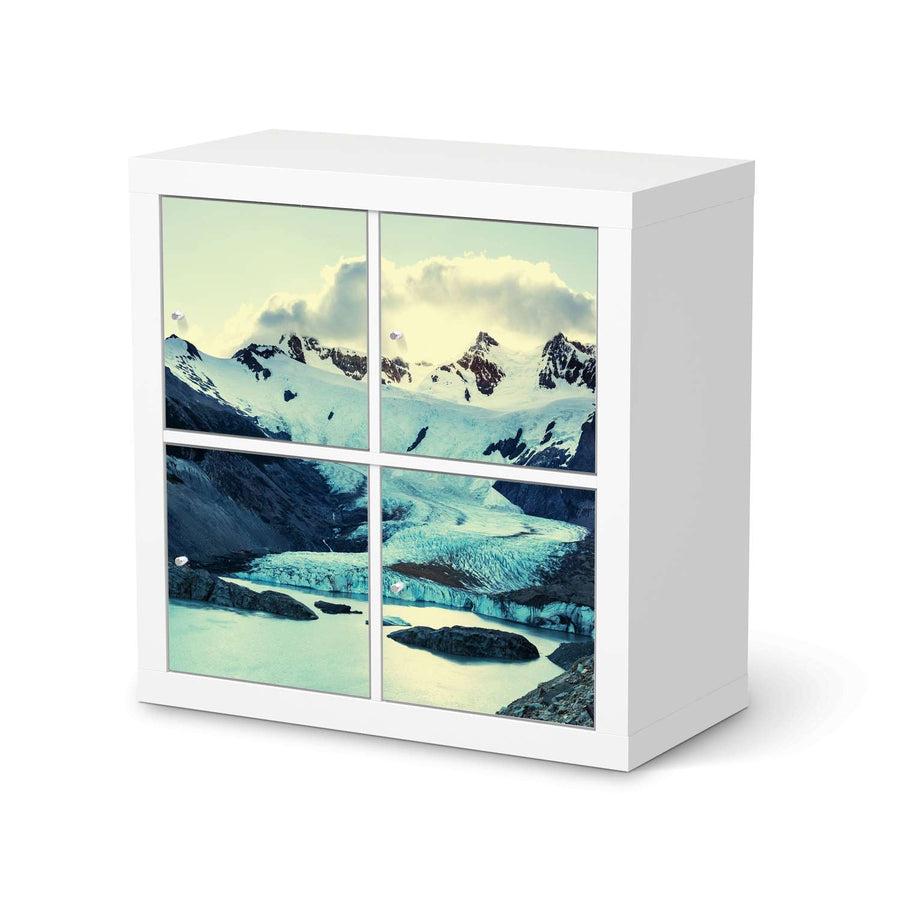 Klebefolie für Möbel Patagonia - IKEA Kallax Regal 4 Türen  - weiss