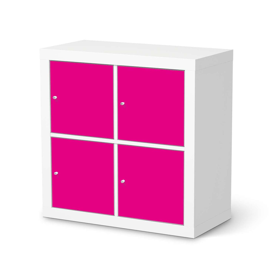Klebefolie für Möbel Pink Dark - IKEA Kallax Regal 4 Türen  - weiss