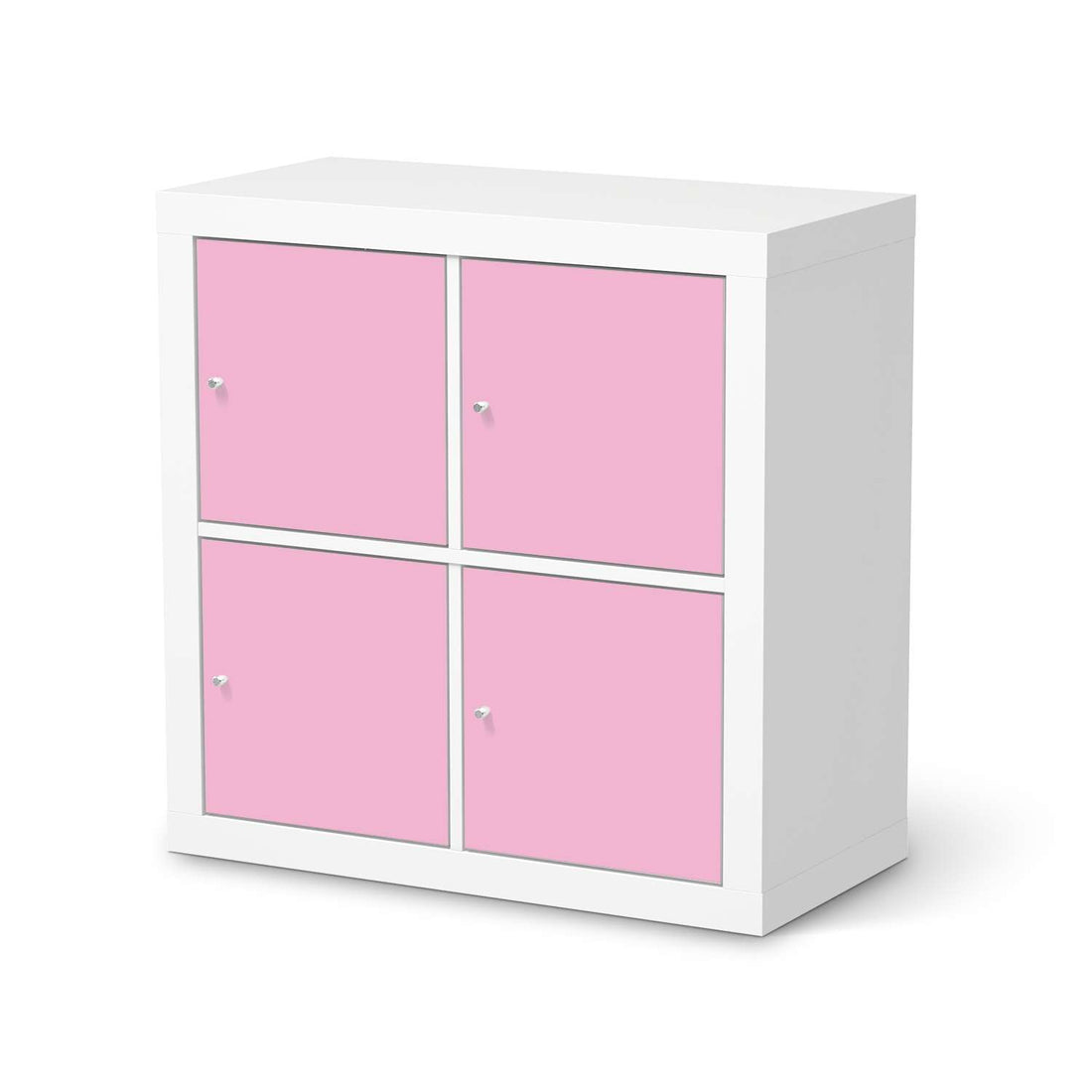 Klebefolie für Möbel Pink Light - IKEA Kallax Regal 4 Türen  - weiss