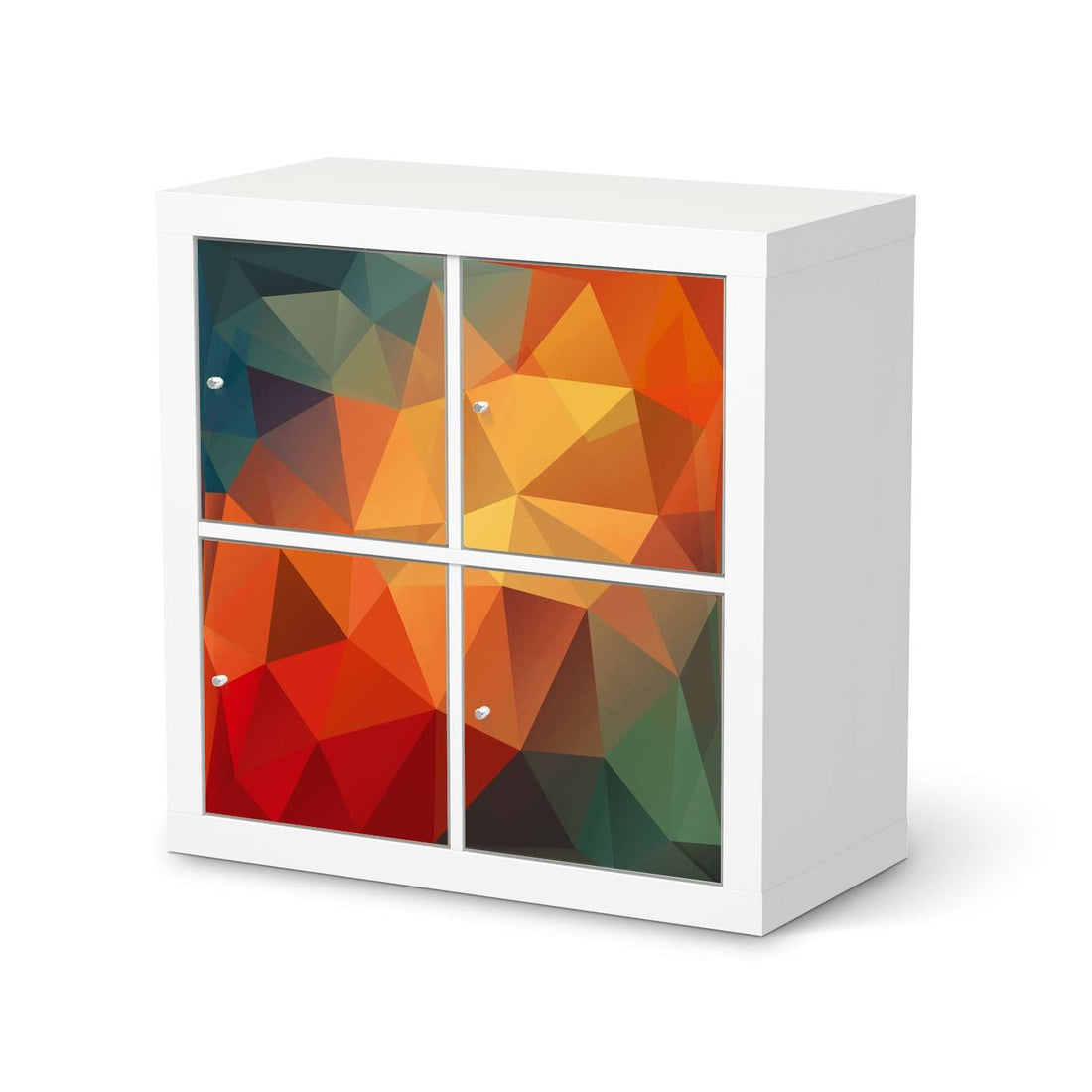 Klebefolie für Möbel Polygon - IKEA Kallax Regal 4 Türen  - weiss