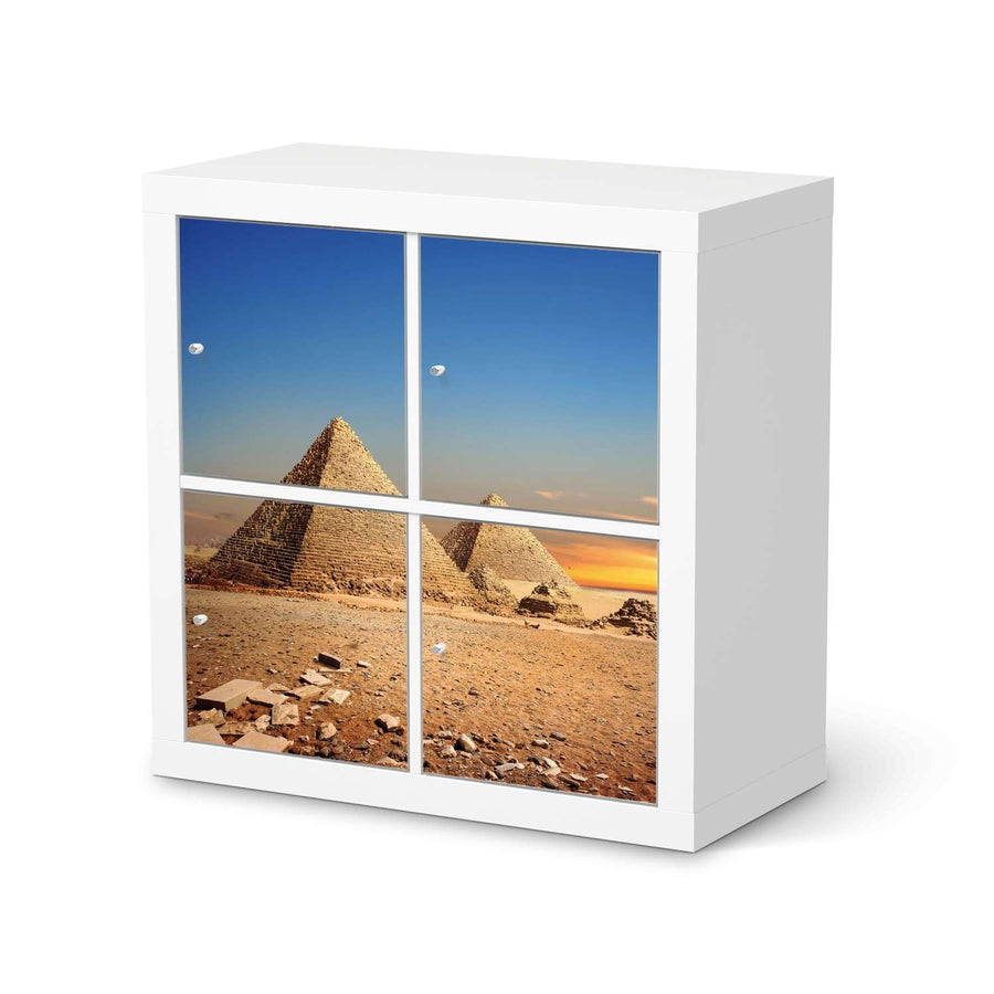 Klebefolie für Möbel Pyramids - IKEA Kallax Regal 4 Türen  - weiss