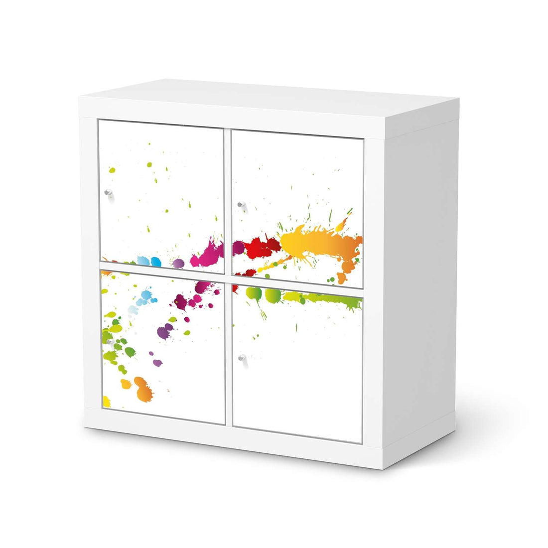 Klebefolie für Möbel Splash 2 - IKEA Kallax Regal 4 Türen  - weiss