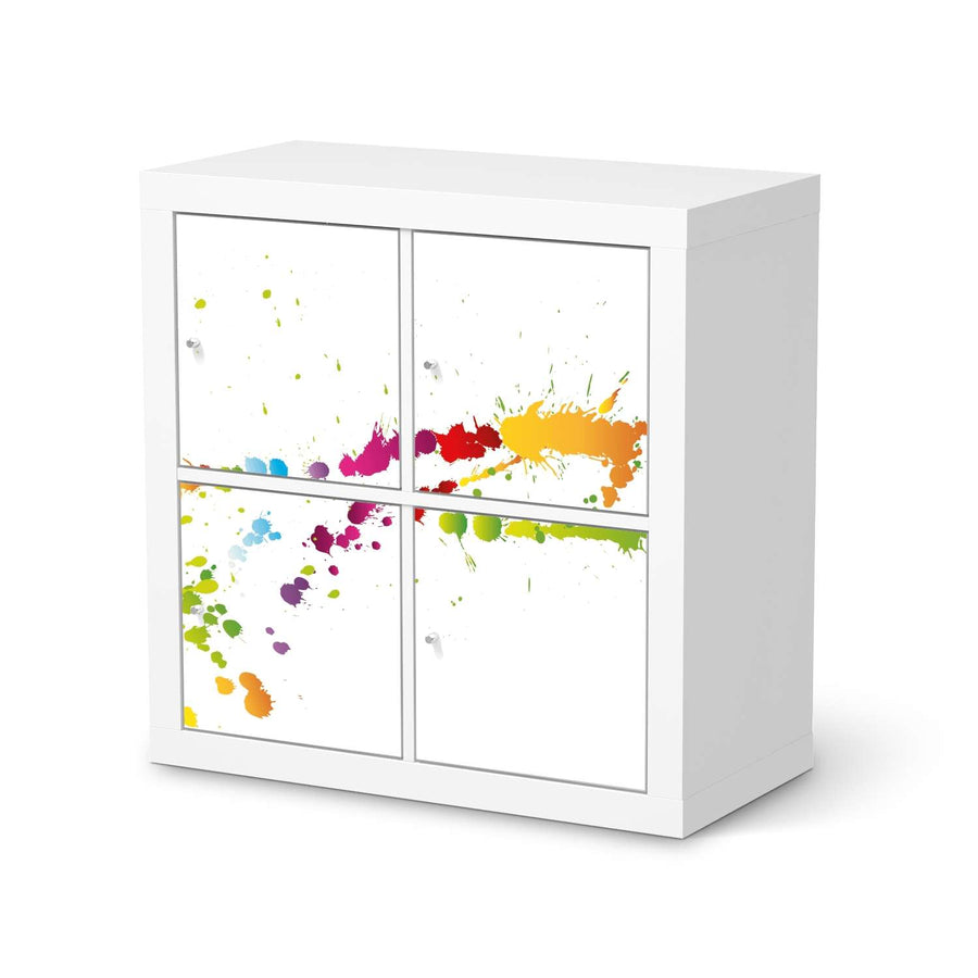 Klebefolie für Möbel Splash 2 - IKEA Kallax Regal 4 Türen  - weiss