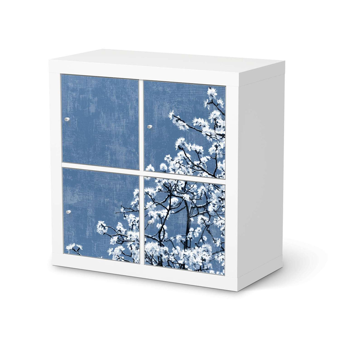 Klebefolie für Möbel Spring Tree - IKEA Kallax Regal 4 Türen  - weiss