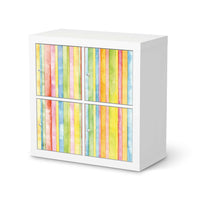 Klebefolie für Möbel Watercolor Stripes - IKEA Kallax Regal 4 Türen  - weiss