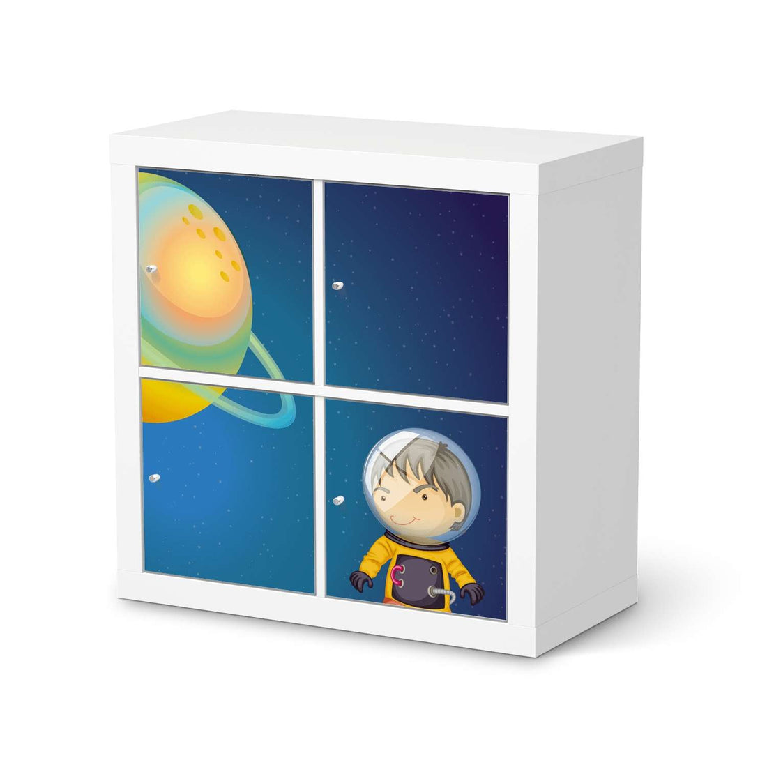 Klebefolie für Möbel Young Explorer - IKEA Kallax Regal 4 Türen  - weiss
