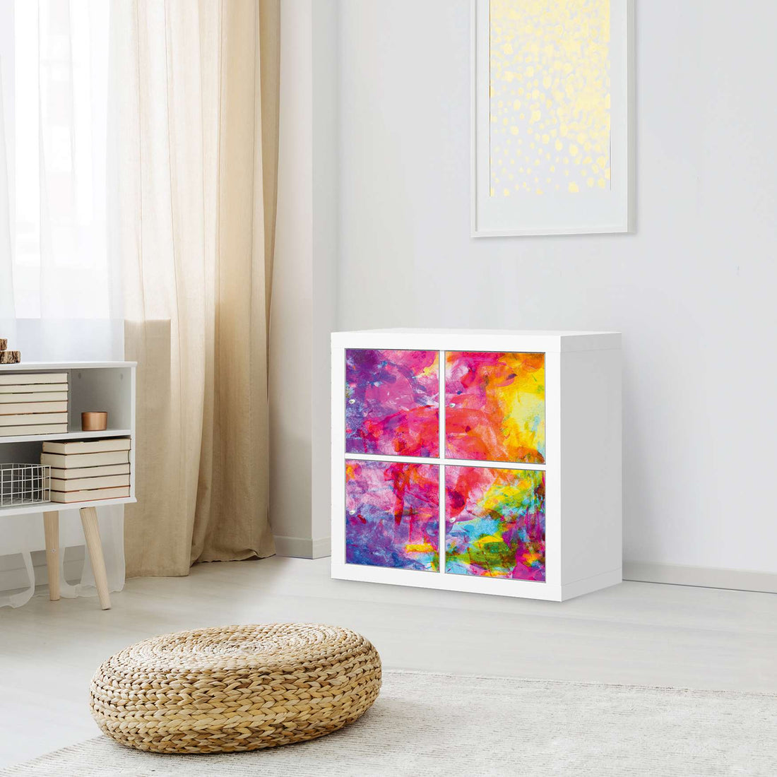 Klebefolie für Möbel Abstract Watercolor - IKEA Kallax Regal 4 Türen - Wohnzimmer
