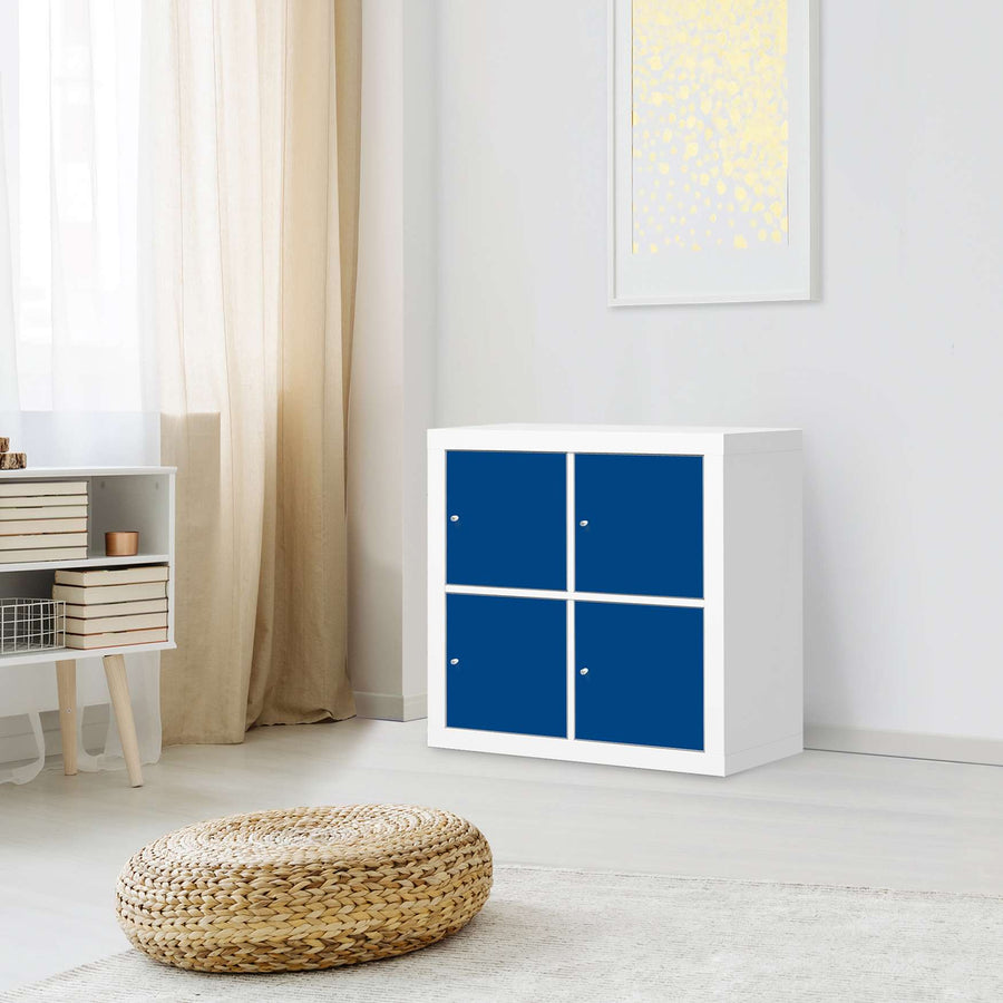 Klebefolie für Möbel Blau Dark - IKEA Kallax Regal 4 Türen - Wohnzimmer