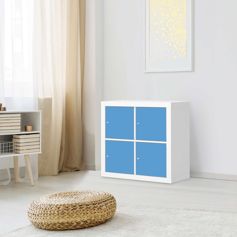 Klebefolie für Möbel Blau Light - IKEA Kallax Regal 4 Türen - Wohnzimmer
