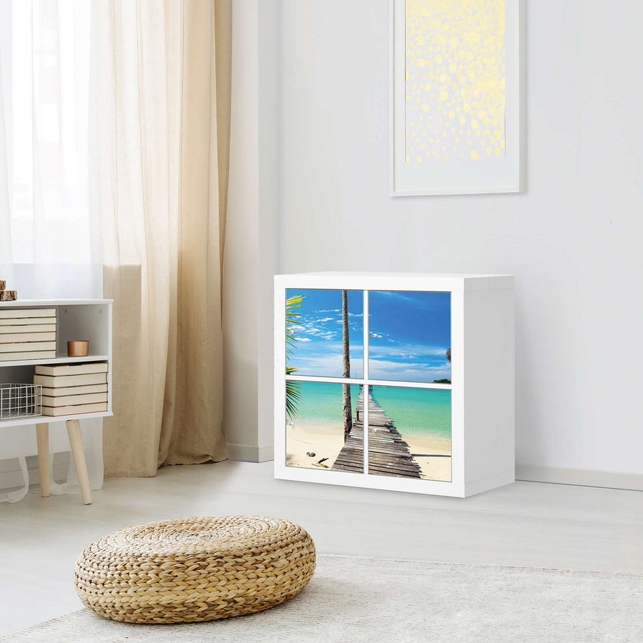 Klebefolie für Möbel Blue Water - IKEA Kallax Regal 4 Türen - Wohnzimmer
