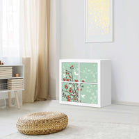 Klebefolie für Möbel Blütenzauber - IKEA Kallax Regal 4 Türen - Wohnzimmer