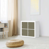 Klebefolie für Möbel Braungrau Light - IKEA Kallax Regal 4 Türen - Wohnzimmer