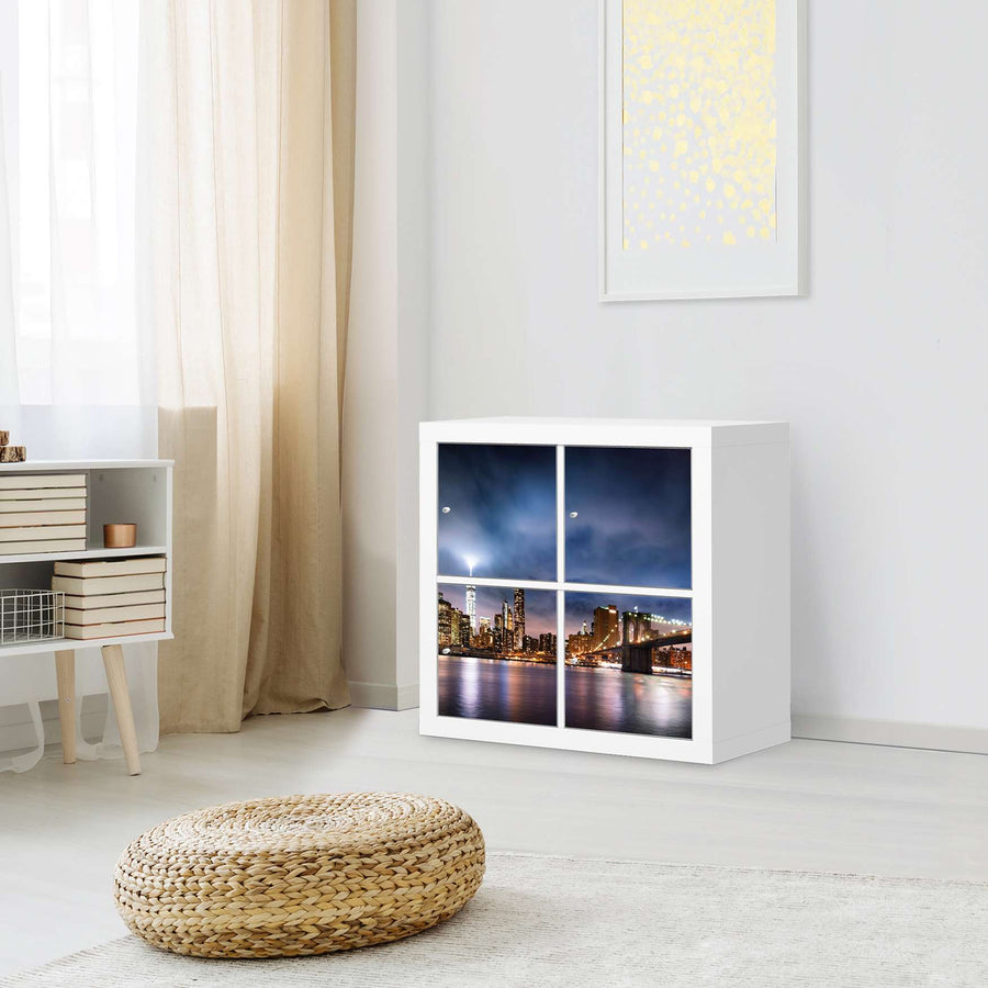Klebefolie für Möbel Brooklyn Bridge - IKEA Kallax Regal 4 Türen - Wohnzimmer