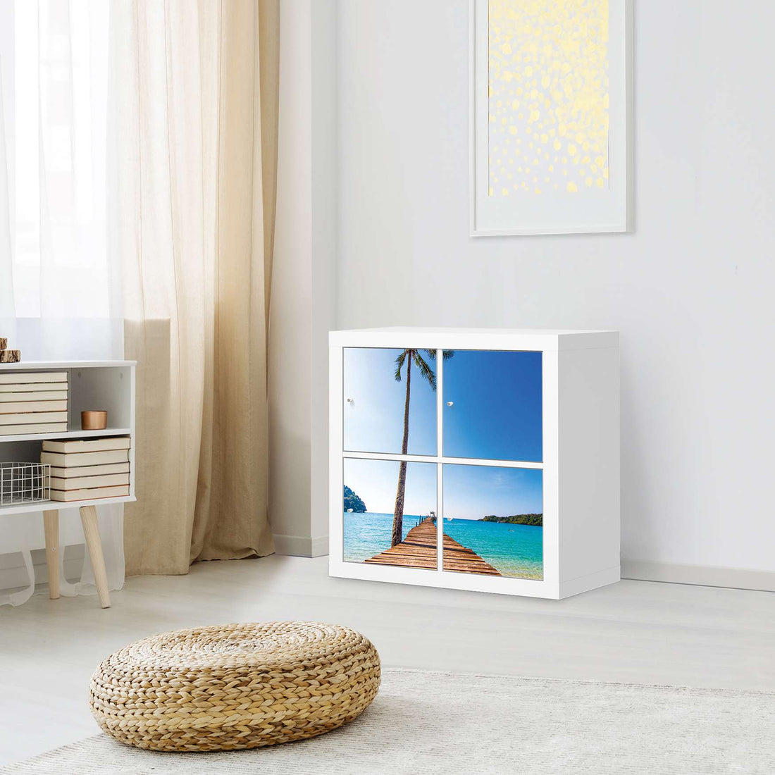Klebefolie für Möbel Caribbean - IKEA Kallax Regal 4 Türen - Wohnzimmer