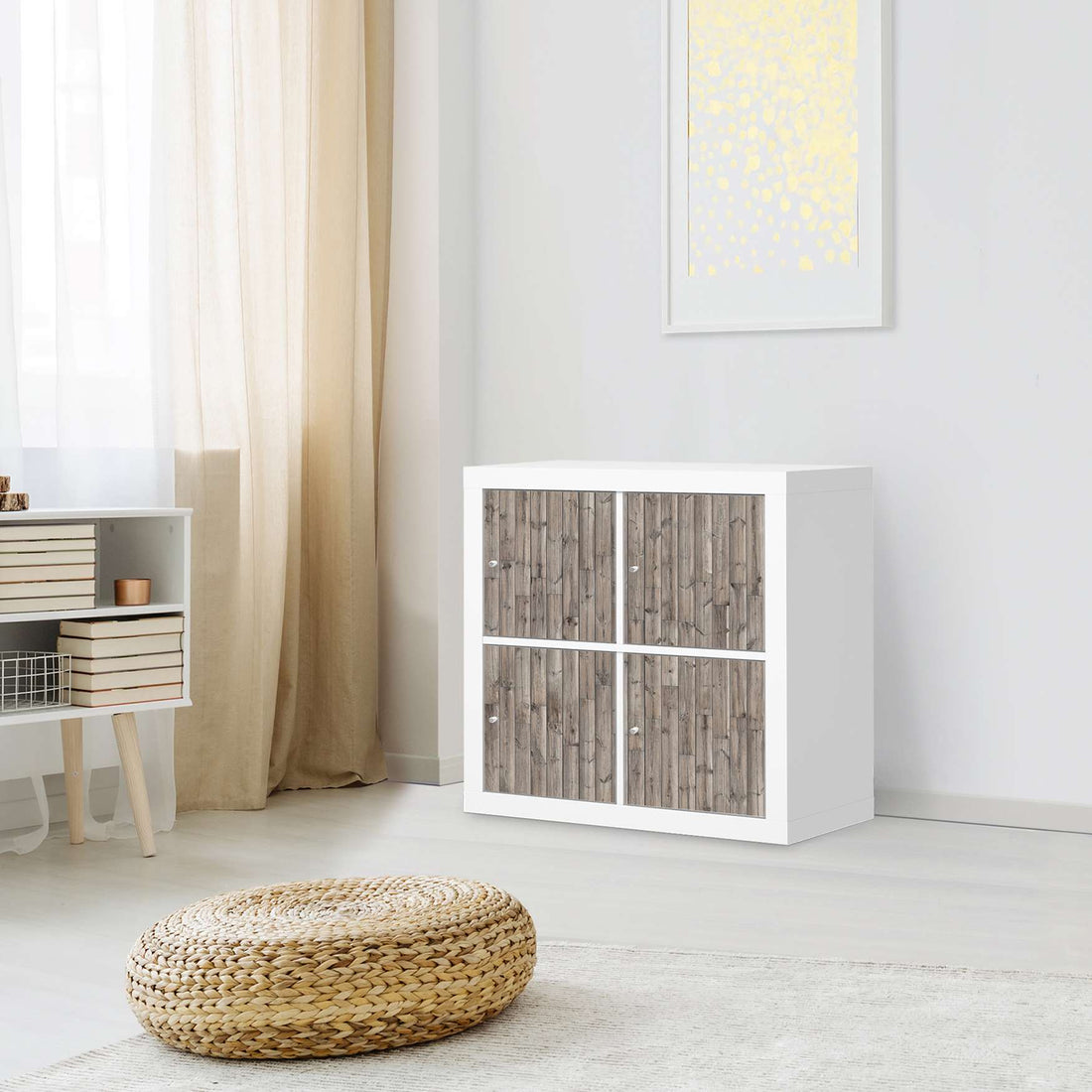 Klebefolie für Möbel Dark washed - IKEA Kallax Regal 4 Türen - Wohnzimmer
