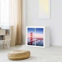 Klebefolie für Möbel Golden Gate - IKEA Kallax Regal 4 Türen - Wohnzimmer