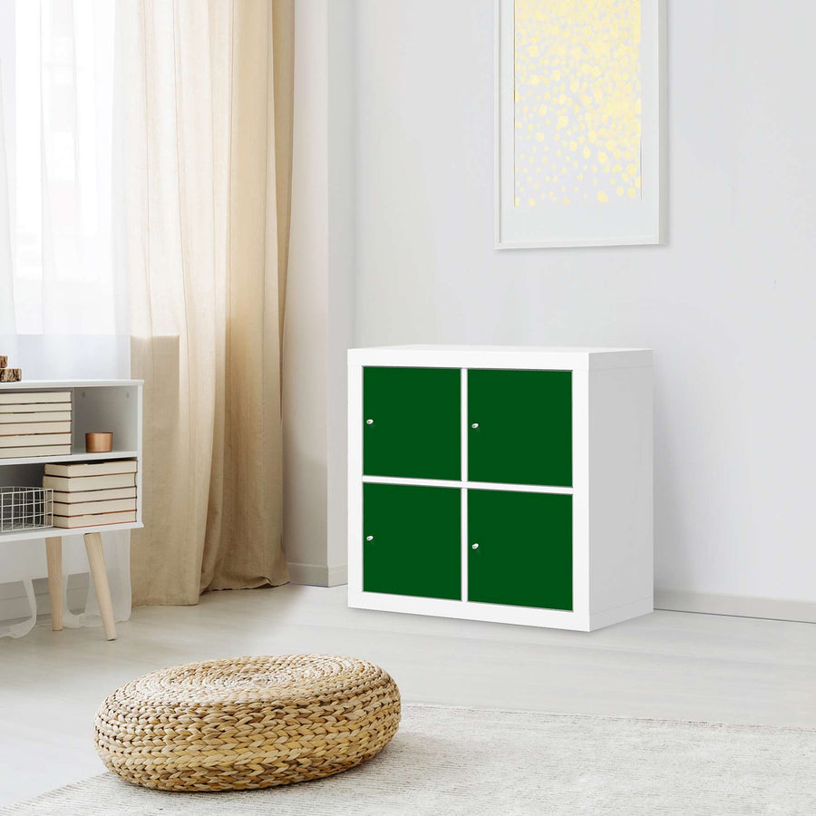 Klebefolie für Möbel Grün Dark - IKEA Kallax Regal 4 Türen - Wohnzimmer