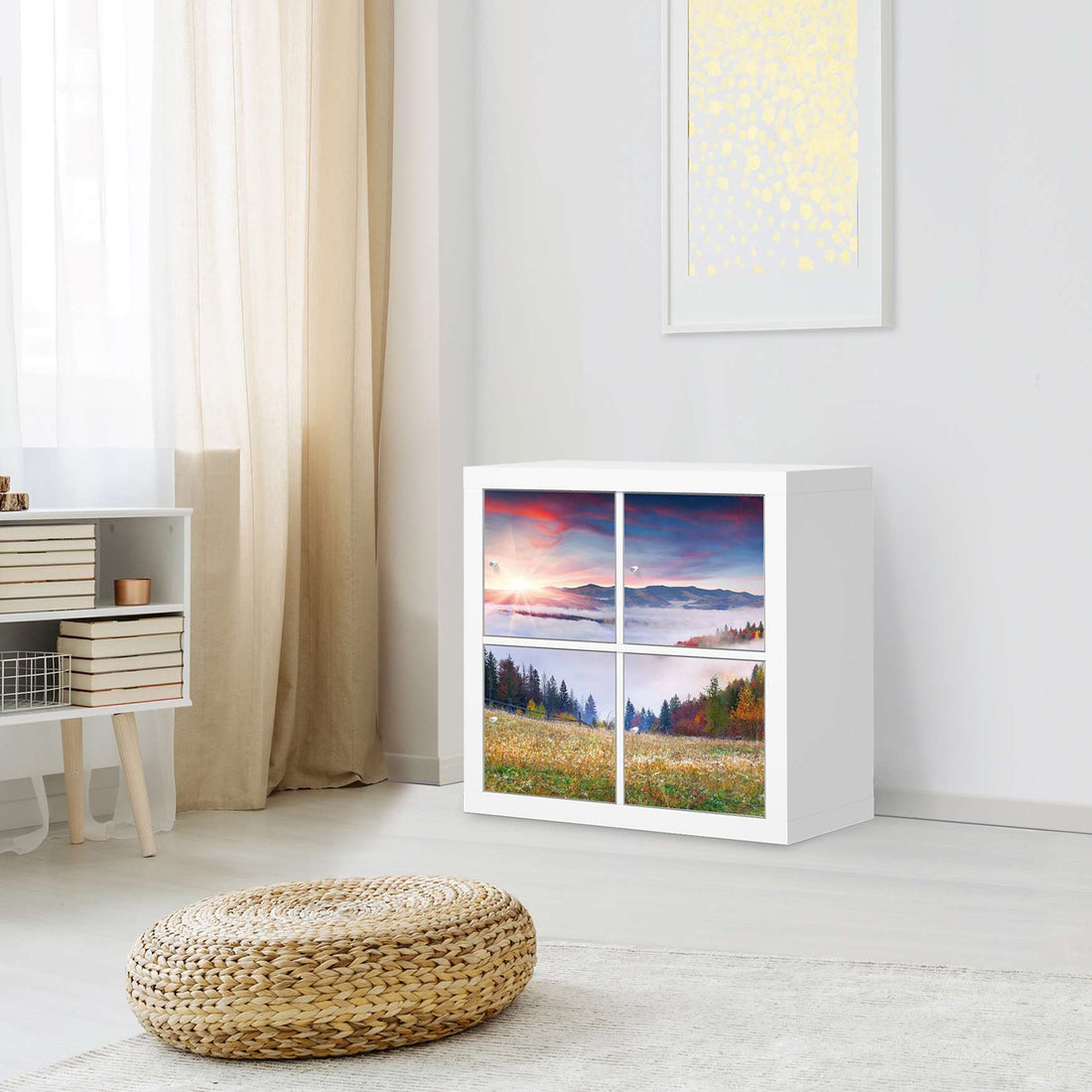 Klebefolie für Möbel Herbstwald - IKEA Kallax Regal 4 Türen - Wohnzimmer