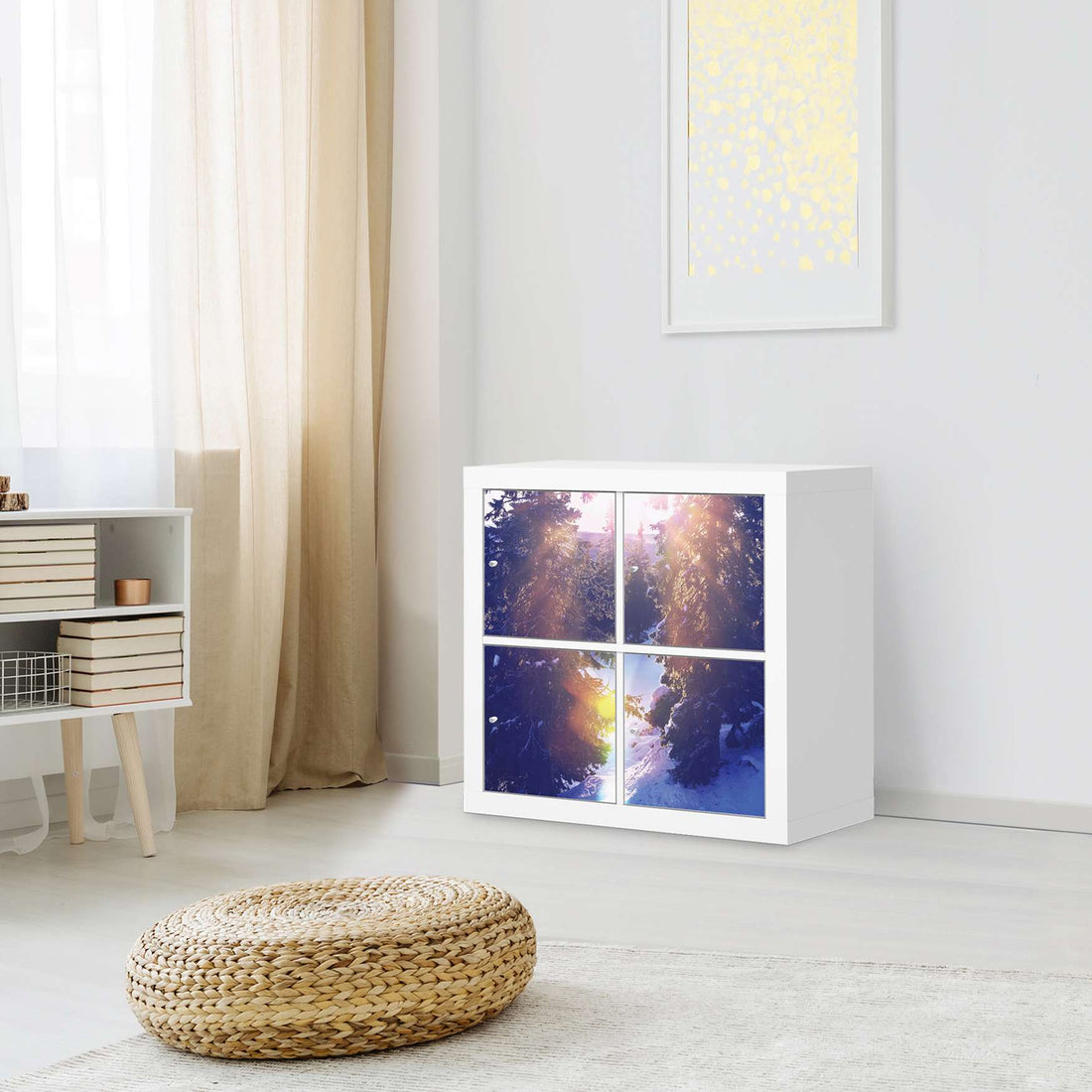 Klebefolie für Möbel Lichtflut - IKEA Kallax Regal 4 Türen - Wohnzimmer