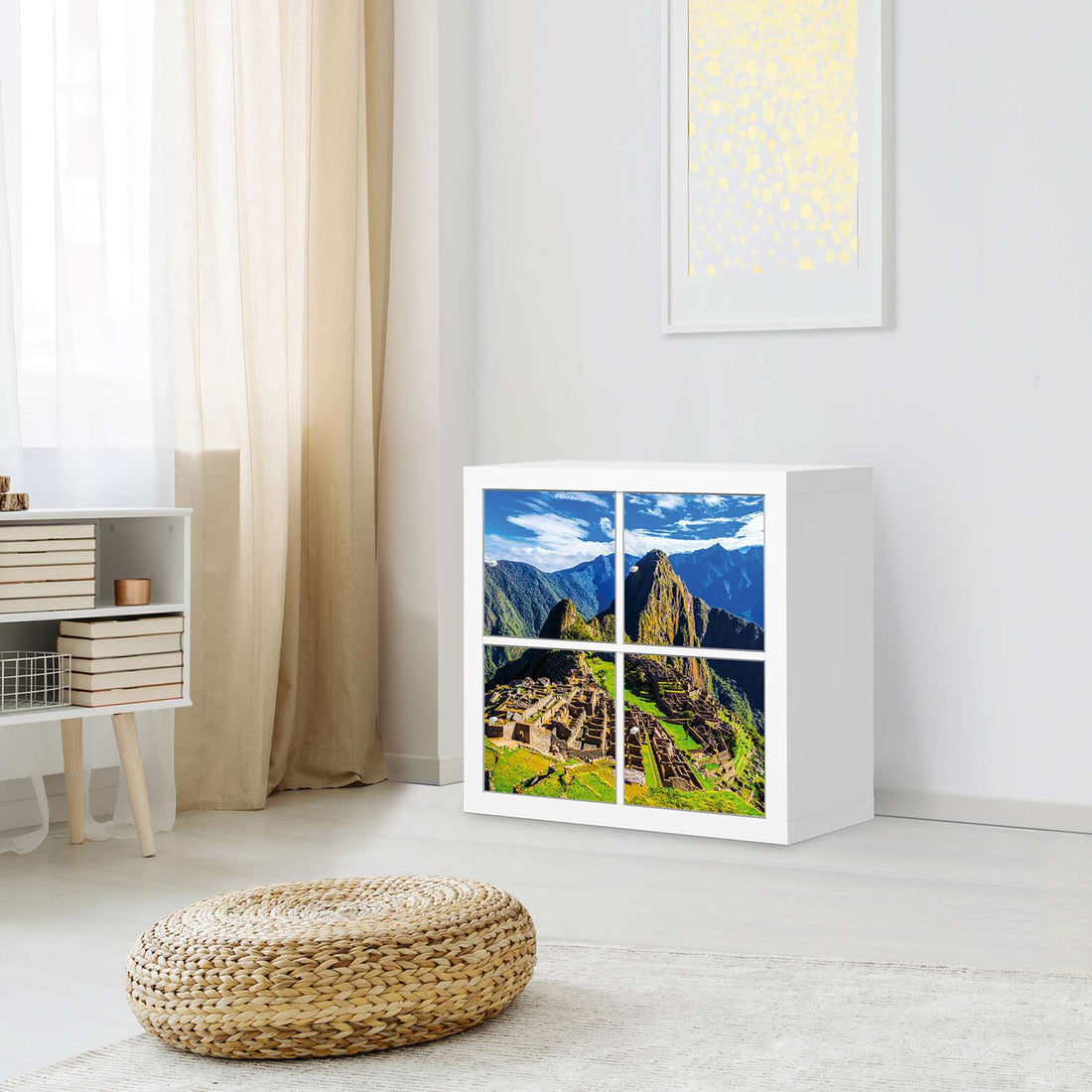 Klebefolie für Möbel Machu Picchu - IKEA Kallax Regal 4 Türen - Wohnzimmer